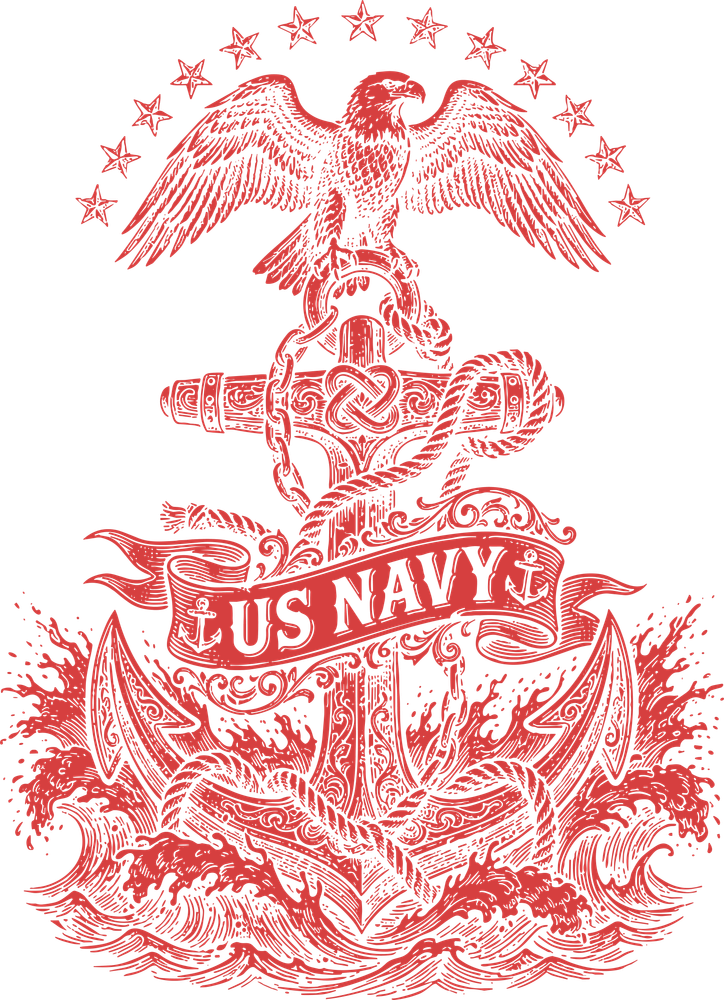 US Navy, Four Colors - Navy DTF Transfers