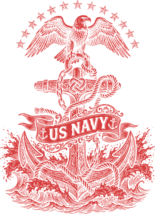 US Navy, Four Colors - Navy DTF Transfers