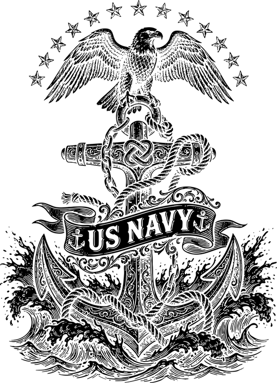US Navy, Four Colors - Navy DTF Transfers