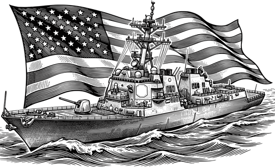 Warship B&W - Navy DTF Transfers
