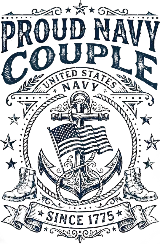 Proud Navy Couple - Navy DTF Transfers