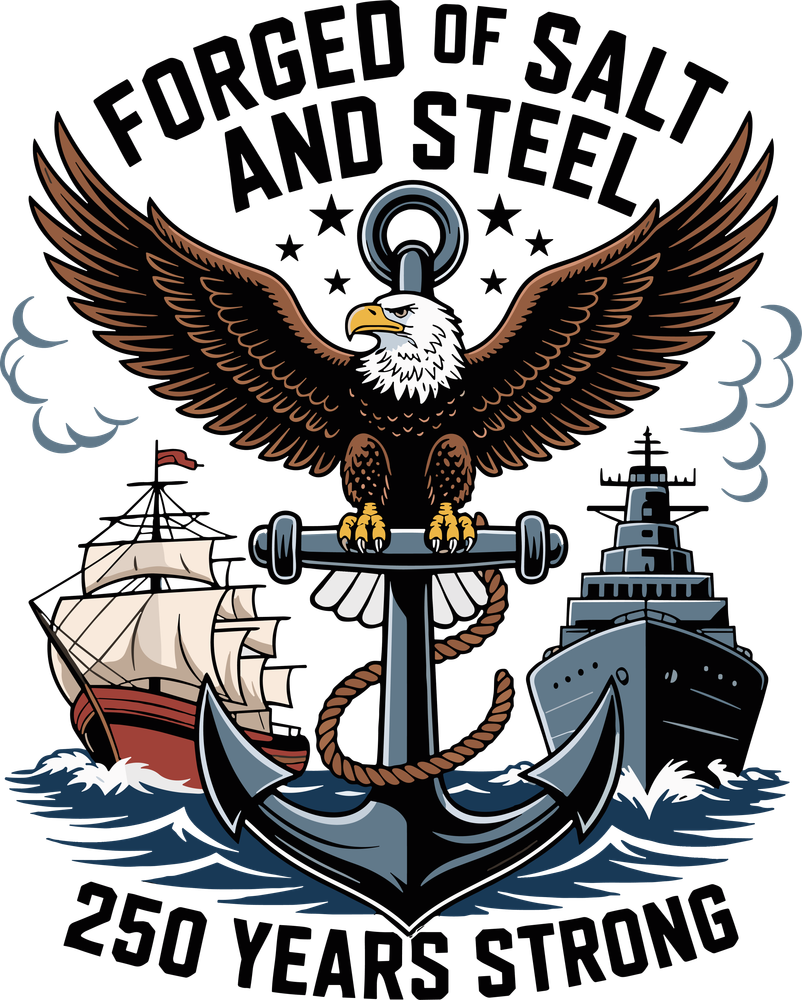 Forged Of Salt And Steel - Navy DTF Transfers