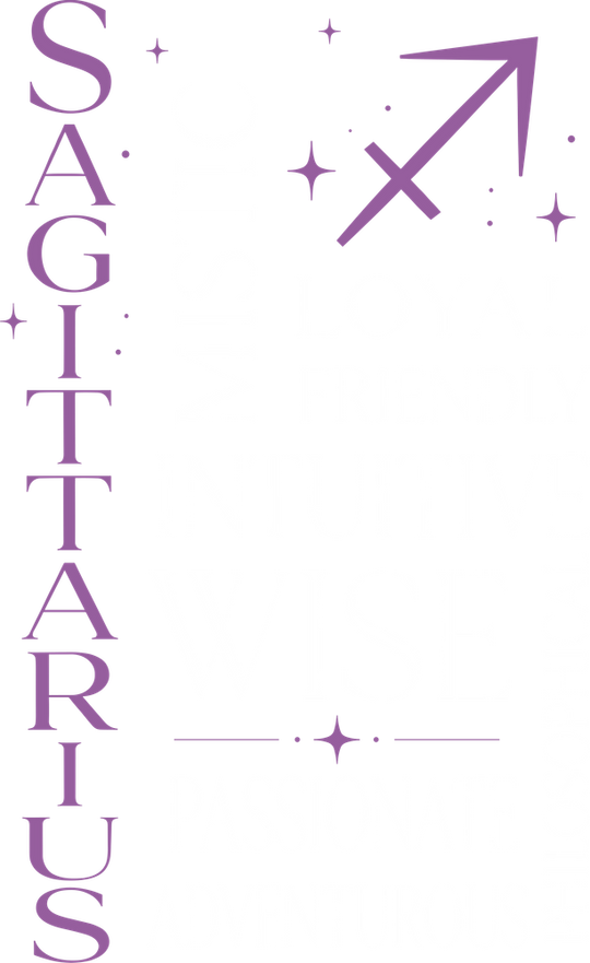 Sagittarius Qualities, Purple - Zodiacs & Horoscopes DTF Transfers