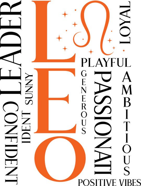 Leo Qualities, Orange - Zodiacs & Horoscopes DTF Transfers