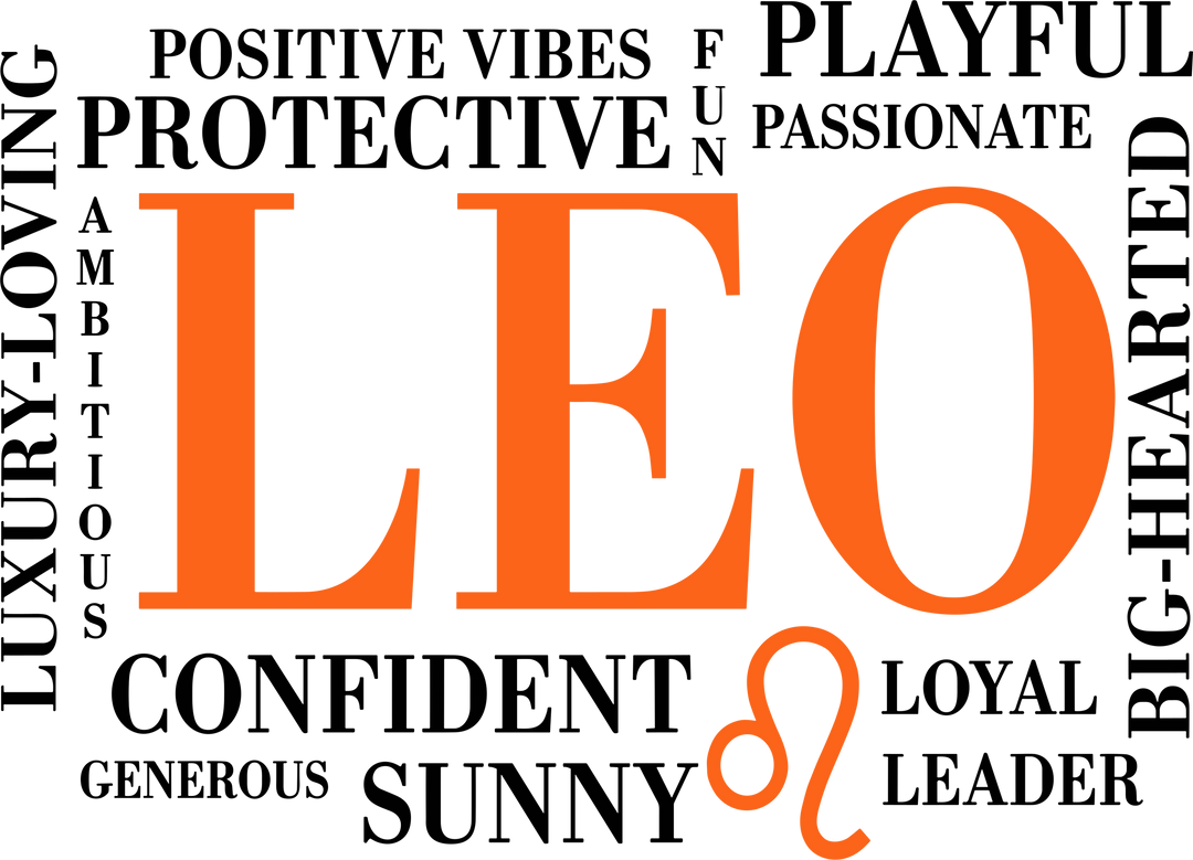Leo Qualities, Orange, Horizontal - Zodiacs & Horoscopes DTF Transfers