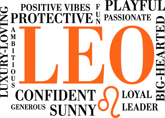 Leo Qualities, Orange, Horizontal - Zodiacs & Horoscopes DTF Transfers