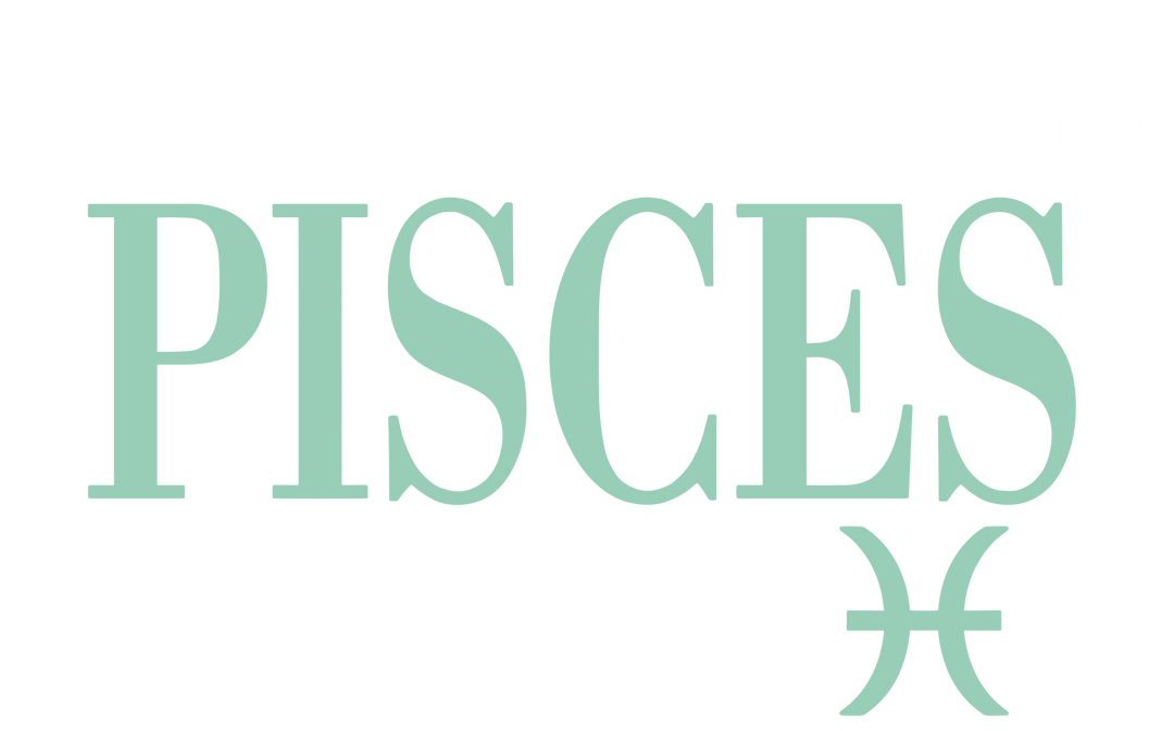 Pisces Qualities, Turquoise, Horizontal - Zodiacs & Horoscopes DTF Transfers