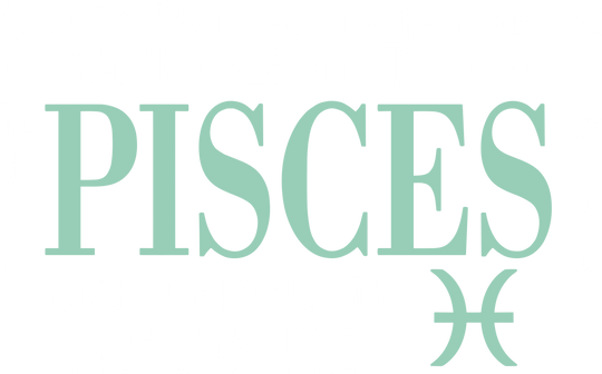 Pisces Qualities, Turquoise, Horizontal - Zodiacs & Horoscopes DTF Transfers