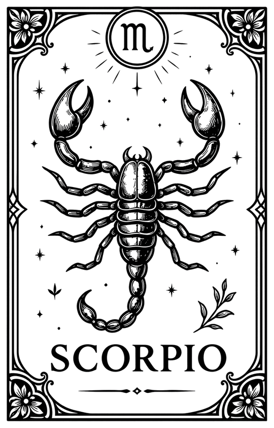 Scorpio Tarot Card - Zodiacs & Horoscopes DTF Transfers
