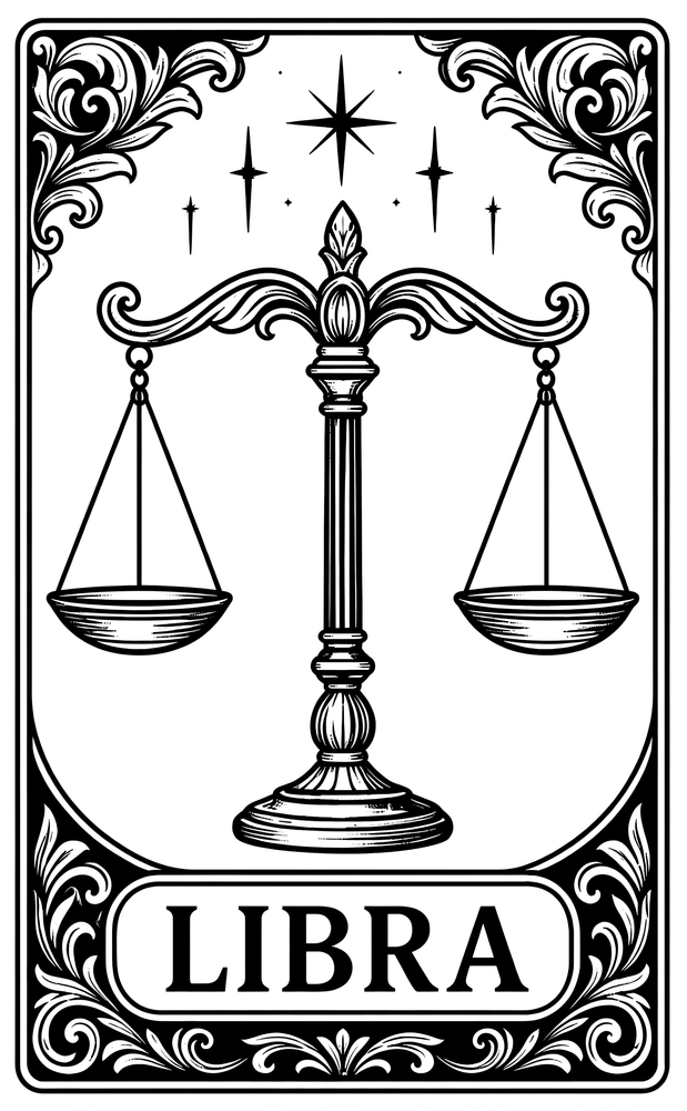 Libra Tarot Card - Zodiacs & Horoscopes DTF Transfers
