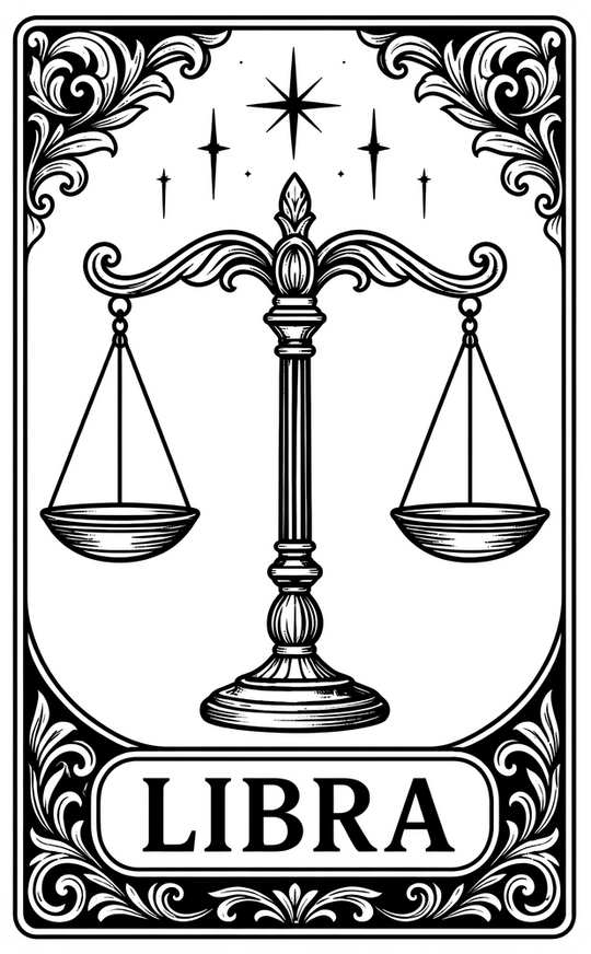 Libra Tarot Card - Zodiacs & Horoscopes DTF Transfers