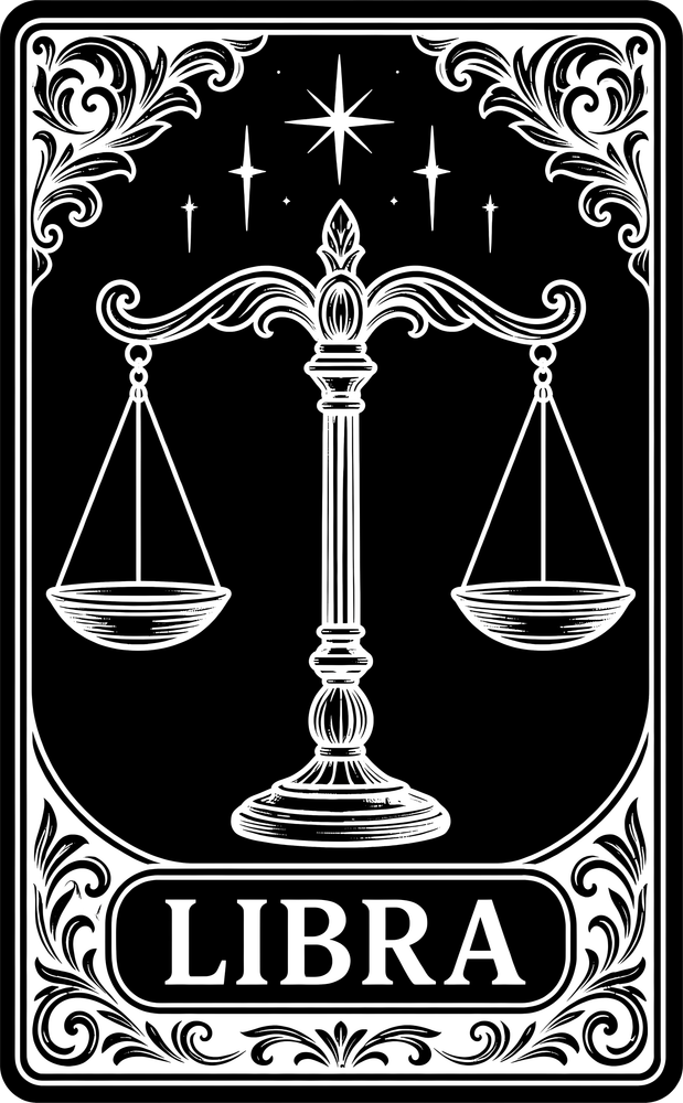 Libra Tarot Card - Zodiacs & Horoscopes DTF Transfers
