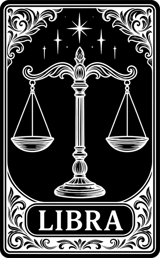 Libra Tarot Card - Zodiacs & Horoscopes DTF Transfers