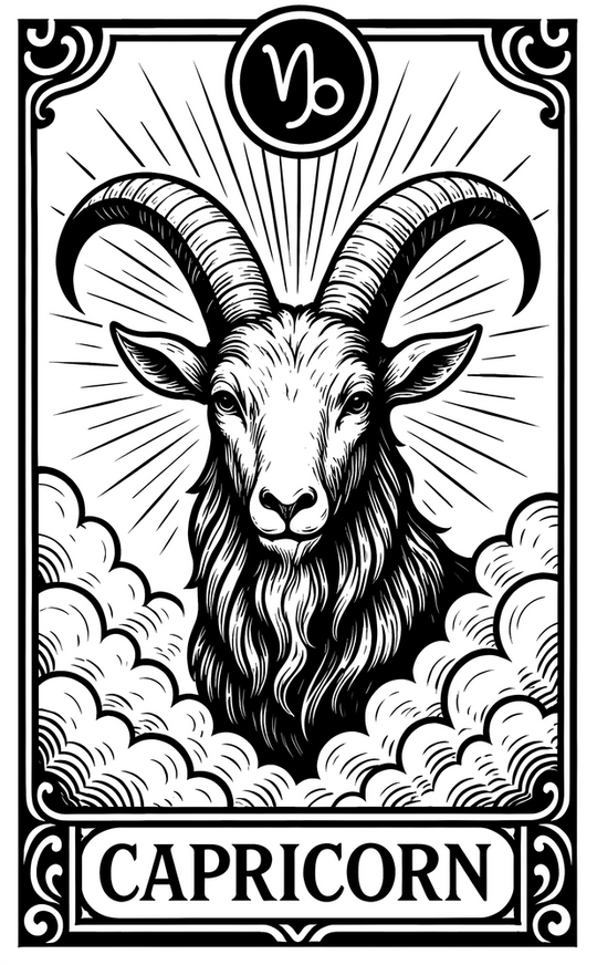 Capricorn Tarot Card - Zodiacs & Horoscopes DTF Transfers