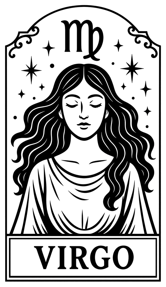 Virgo Tarot Card - Zodiacs & Horoscopes DTF Transfers