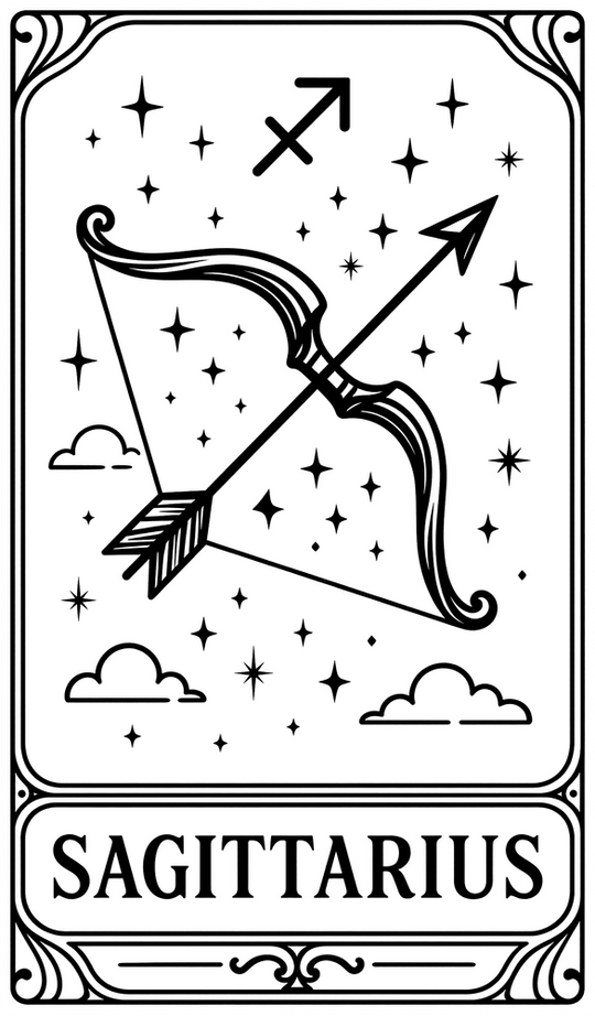 Sagittarius Tarot Card - Zodiacs & Horoscopes DTF Transfers