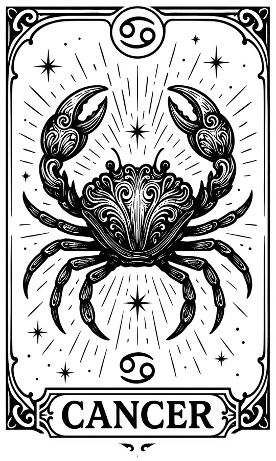 Cancer Tarot Card - Zodiacs & Horoscopes DTF Transfers