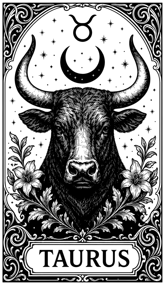 Taurus Tarot Card - Zodiacs & Horoscopes DTF Transfers