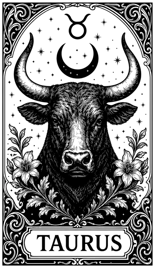 Taurus Tarot Card - Zodiacs & Horoscopes DTF Transfers