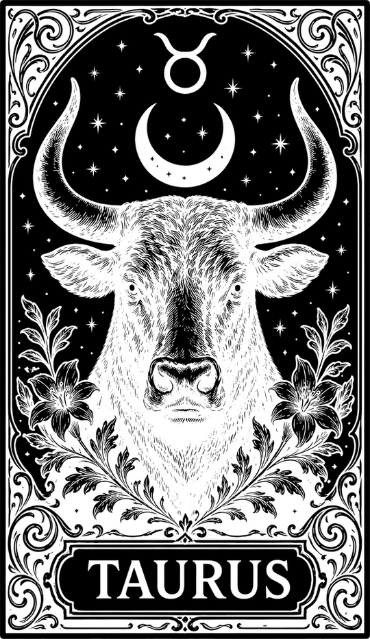 Taurus Tarot Card - Zodiacs & Horoscopes DTF Transfers