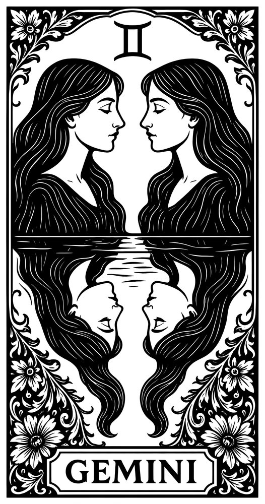 Gemini Tarot Card - Zodiacs & Horoscopes DTF Transfers