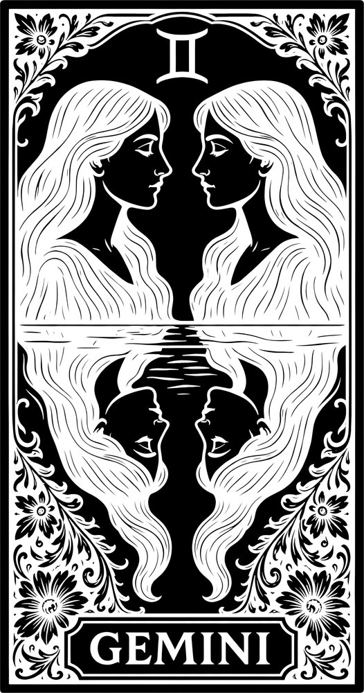 Gemini Tarot Card - Zodiacs & Horoscopes DTF Transfers