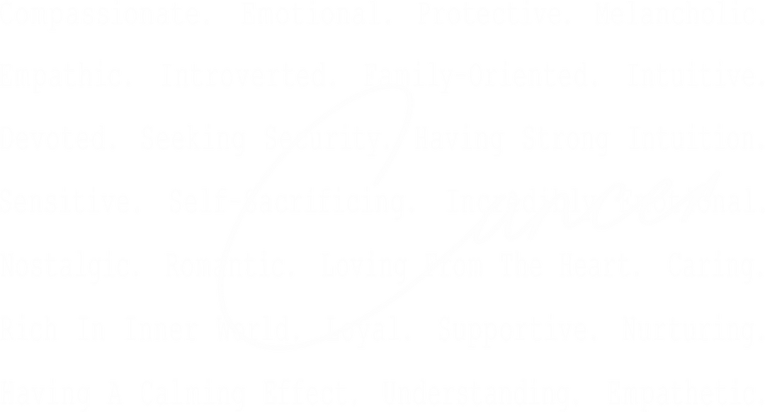 Cancer Cursive B&W - Zodiacs & Horoscopes DTF Transfers