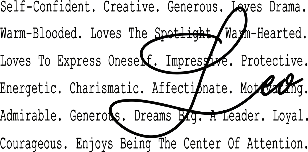 Leo B&W - Zodiacs & Horoscopes DTF Transfers