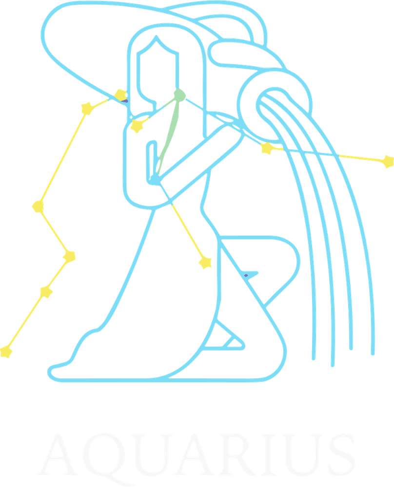 Aquarius Blue Constellation - Zodiacs & Horoscopes DTF Transfers