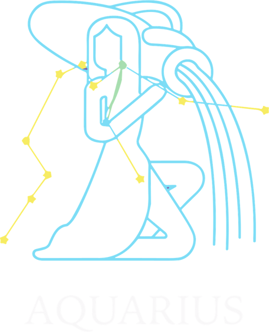 Aquarius Blue Constellation - Zodiacs & Horoscopes DTF Transfers