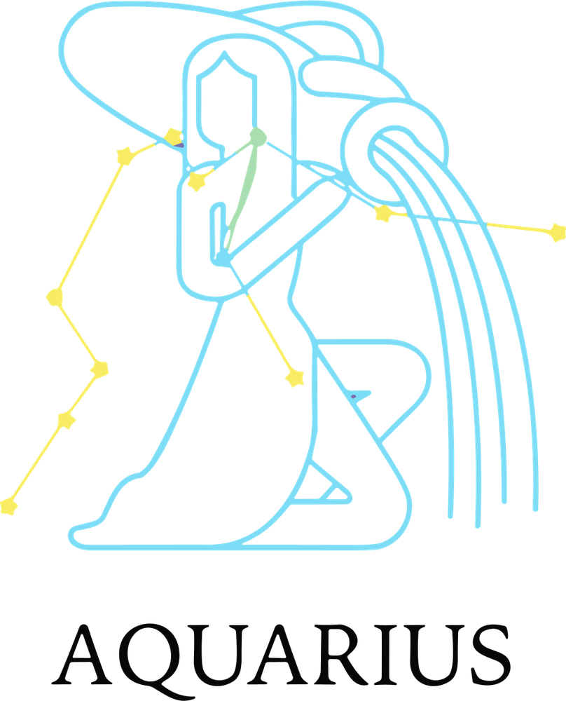 Aquarius Blue Constellation - Zodiacs & Horoscopes DTF Transfers