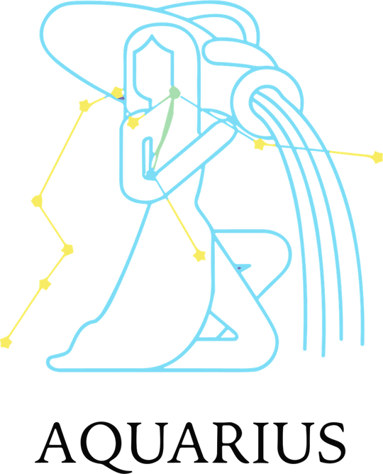 Aquarius Blue Constellation - Zodiacs & Horoscopes DTF Transfers