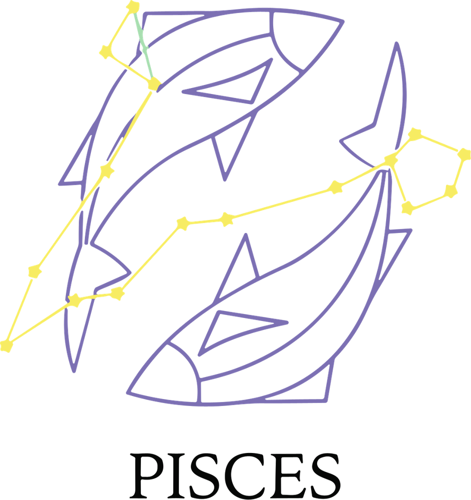 Pisces Purple Constellation - Zodiacs & Horoscopes DTF Transfers