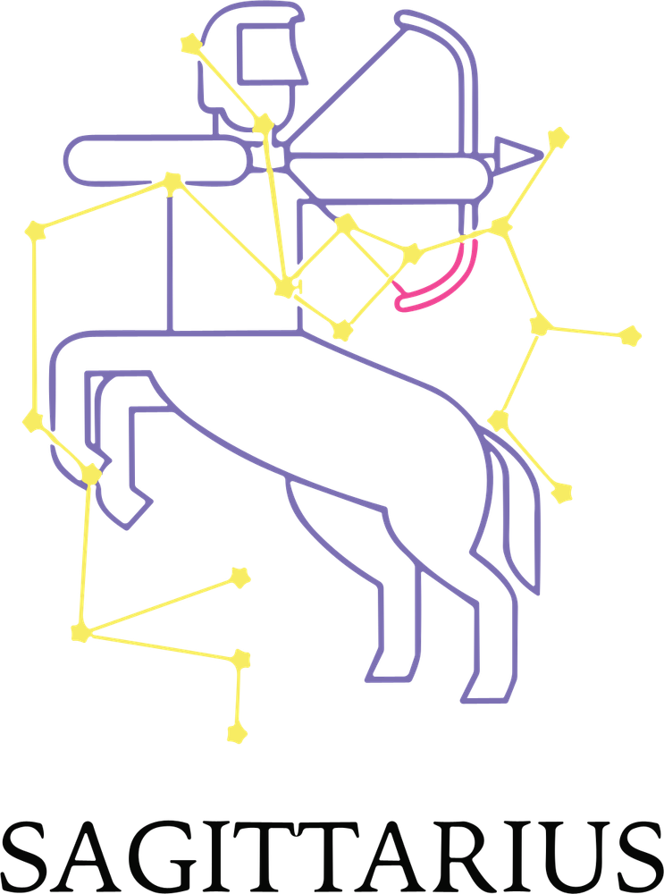 Sagittarius Purple Constellation - Zodiacs & Horoscopes DTF Transfers