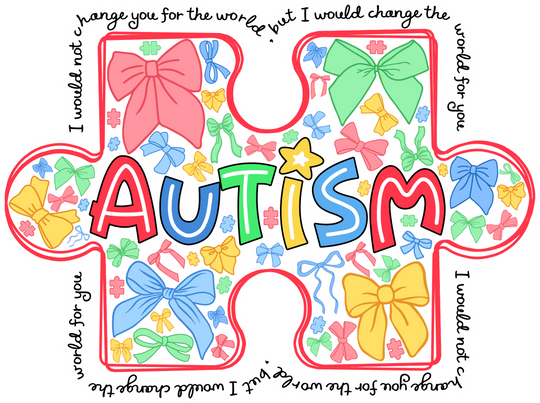 Autism Jigsaw Colorful Design - Autism Awareness DTF Transfer