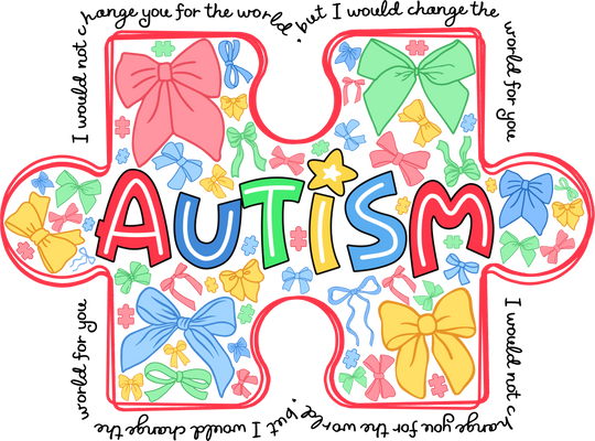 Autism Jigsaw Colorful Design - Autism Awareness DTF Transfer