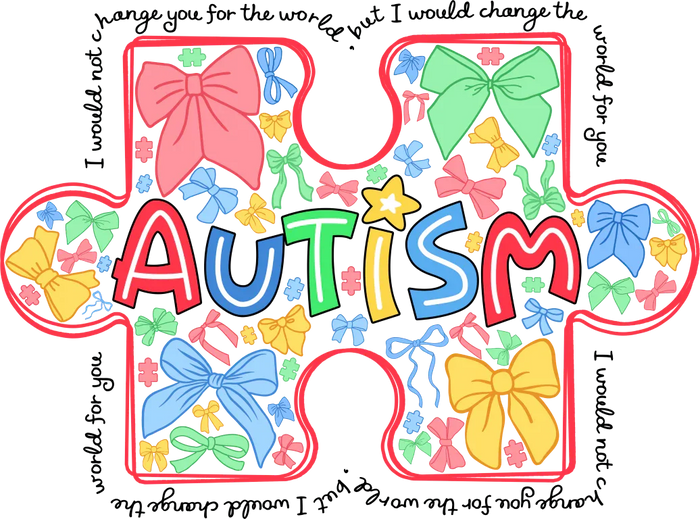 Autism Jigsaw Colorful Design - Autism Awareness DTF Transfer