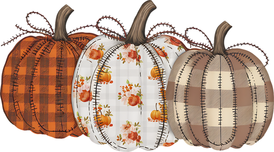 Three Pumpkins - Halloween DTF Transfer