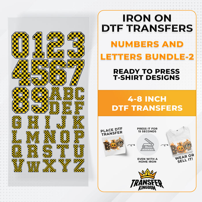 Numbers And Letters Bundle T-shirt Designs Premade DTF Gangsheet - DTF Bundle 2