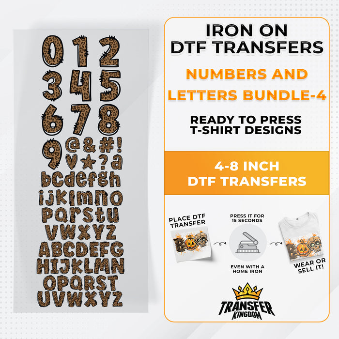 Numbers And Letters Bundle T-shirt Designs Premade DTF Gangsheet - DTF Bundle 4