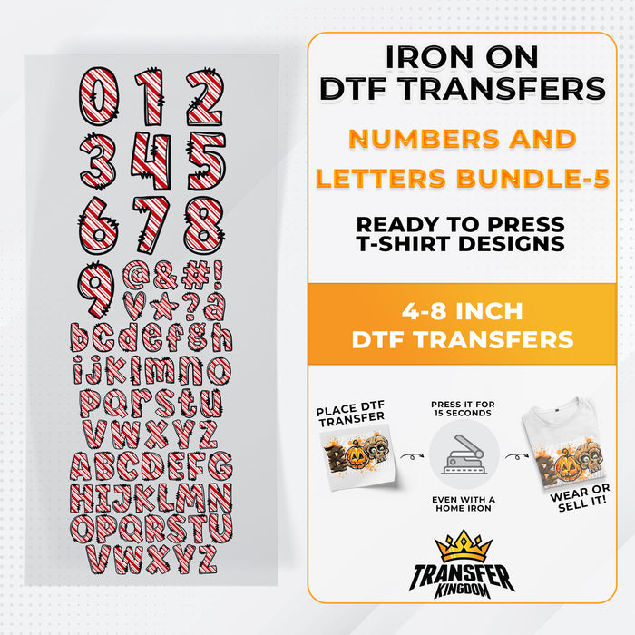Numbers And Letters Bundle T-shirt Designs Premade DTF Gangsheet - DTF Bundle 5
