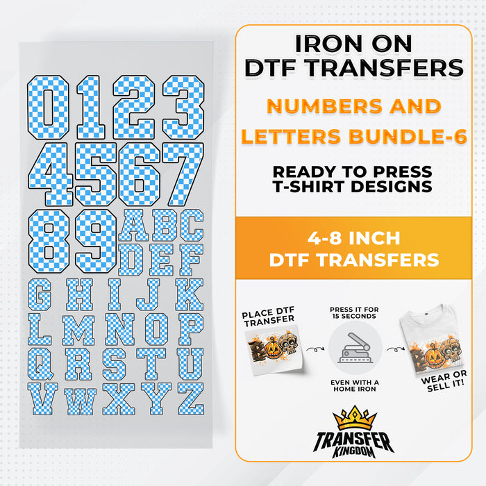 Numbers And Letters Bundle T-shirt Designs Premade DTF Gangsheet - DTF Bundle 6
