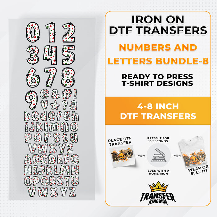 Numbers And Letters Bundle T-shirt Designs Premade DTF Gangsheet - DTF Bundle 8