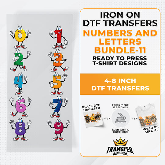 Numbers And Letters Bundle T-shirt Designs Premade DTF Gangsheet - DTF Bundle 11