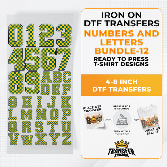 Numbers And Letters Bundle T-shirt Designs Premade DTF Gangsheet - DTF Bundle 12