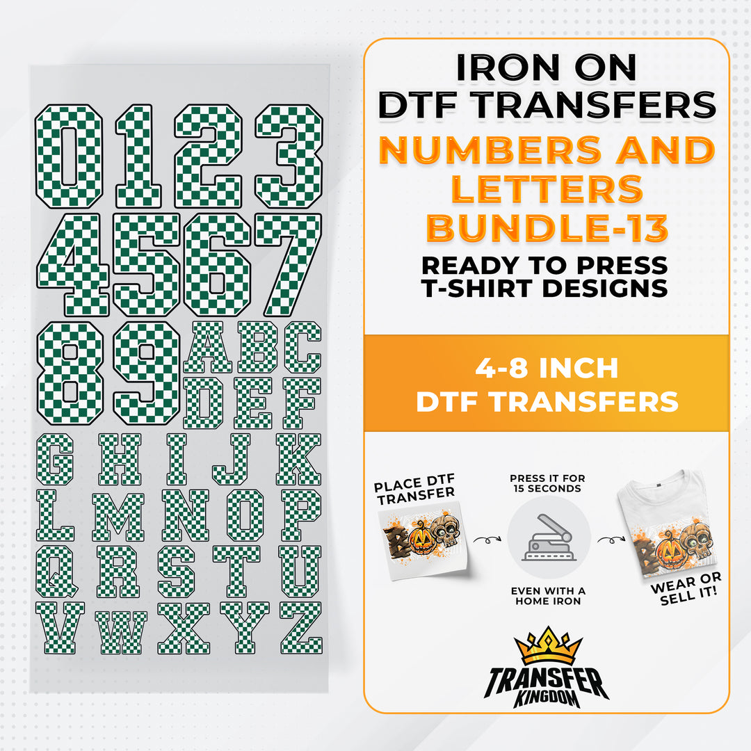 Numbers And Letters Bundle T-shirt Designs Premade DTF Gangsheet - DTF Bundle 13