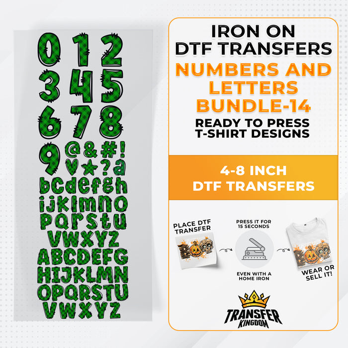 Numbers And Letters Bundle T-shirt Designs Premade DTF Gangsheet - DTF Bundle 14