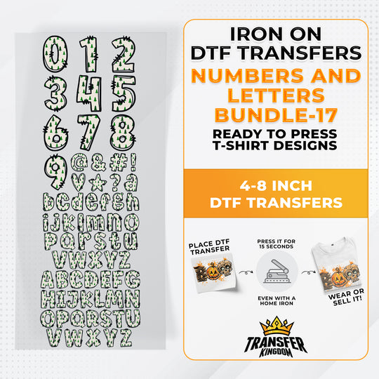 Numbers And Letters Bundle T-shirt Designs Premade DTF Gangsheet - DTF Bundle 17