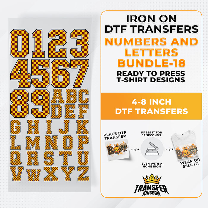 Numbers And Letters Bundle T-shirt Designs Premade DTF Gangsheet - DTF Bundle 18