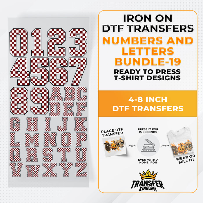 Numbers And Letters Bundle T-shirt Designs Premade DTF Gangsheet - DTF Bundle 19